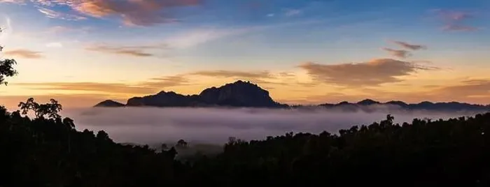 Framed Print : Sunrise sea of fog above Khao Sok national park, Surat Thani, Thailand Framed Print : Sunrise sea of fog above Khao Sok national park, Surat Thani, Thailand