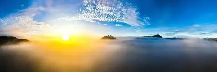 Framed Print : Sunrise sea of fog above Khao Sok national park, Surat Thani, Thailand Framed Print : Sunrise sea of fog above Khao Sok national park, Surat Thani, Thailand