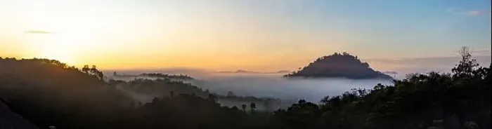 Framed Print : Sunrise sea of fog above Khao Sok national park, Surat Thani, Thailand Framed Print : Sunrise sea of fog above Khao Sok national park, Surat Thani, Thailand