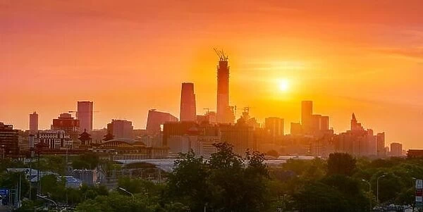 Sunrise at Shanghai skyline, China