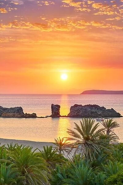 Sunrise at Vai Beach, Crete Island, Greece