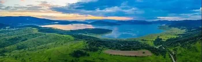 Framed Print : Sunset aerial view of Batak reservoir in Bulgaria Framed Print : Sunset aerial view of Batak reservoir in Bulgaria