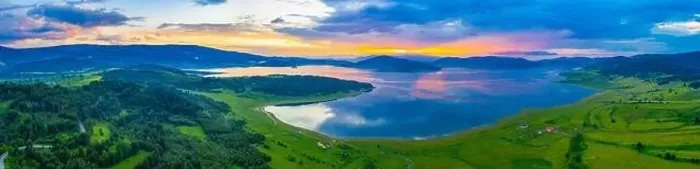 Framed Print : Sunset aerial view of Batak reservoir in Bulgaria Framed Print : Sunset aerial view of Batak reservoir in Bulgaria