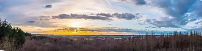 Framed Print : Sunset, Aerial view over forests and meadows of Westerwald, Altenkirchen, Germany Framed Print : Sunset, Aerial view over forests and meadows of Westerwald, Altenkirchen, Germany