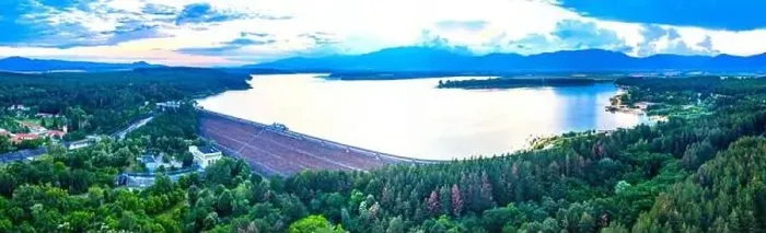Framed Print : Sunset aerial view of Koprinka dam in Bulgaria Framed Print : Sunset aerial view of Koprinka dam in Bulgaria