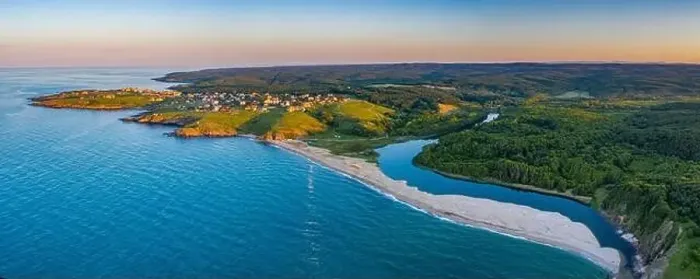 Framed Print : Sunset aerial view of Veleka beach in Bulgaria Framed Print : Sunset aerial view of Veleka beach in Bulgaria