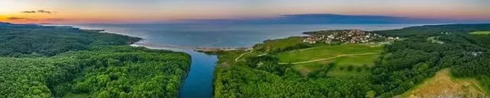 Framed Print : Sunset aerial view of Veleka beach in Bulgaria