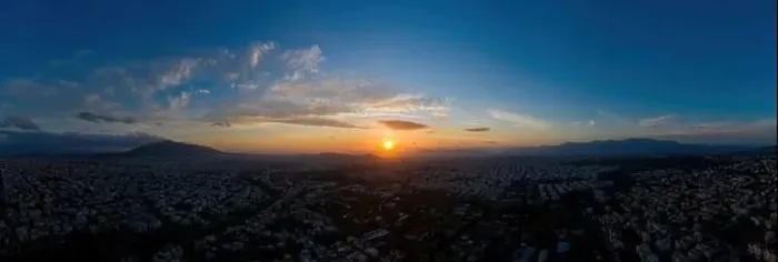 Framed Print : Sunset over Athens, Greece. Aerial drone panoramic view from Penteli mount Framed Print : Sunset over Athens, Greece. Aerial drone panoramic view from Penteli mount