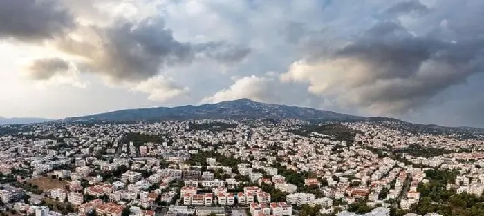 Framed Print : Sunset over Athens, Greece. Aerial drone panoramic view from Penteli mount Framed Print : Sunset over Athens, Greece. Aerial drone panoramic view from Penteli mount