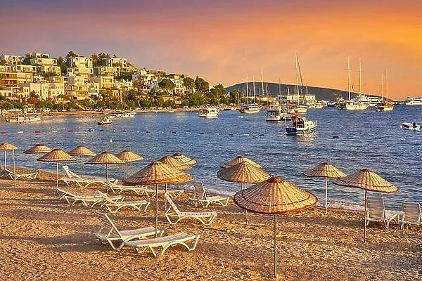 Sunset at Bodrum beach, Turkey