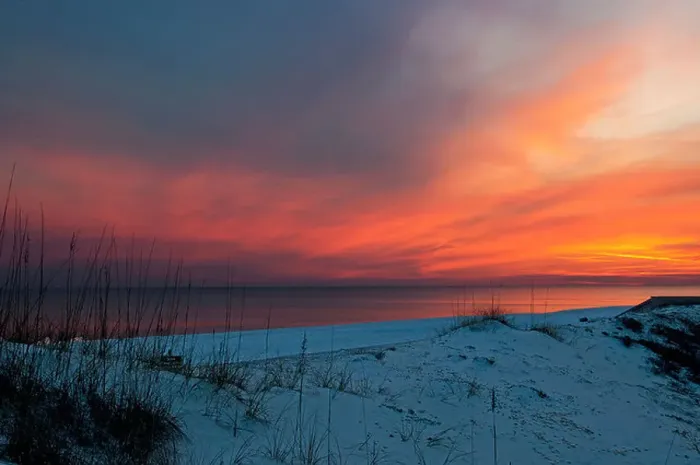 Framed Print : Sunset over the dunes at Okaloosa Island Beach, Florida Framed Print : Sunset over the dunes at Okaloosa Island Beach, Florida
