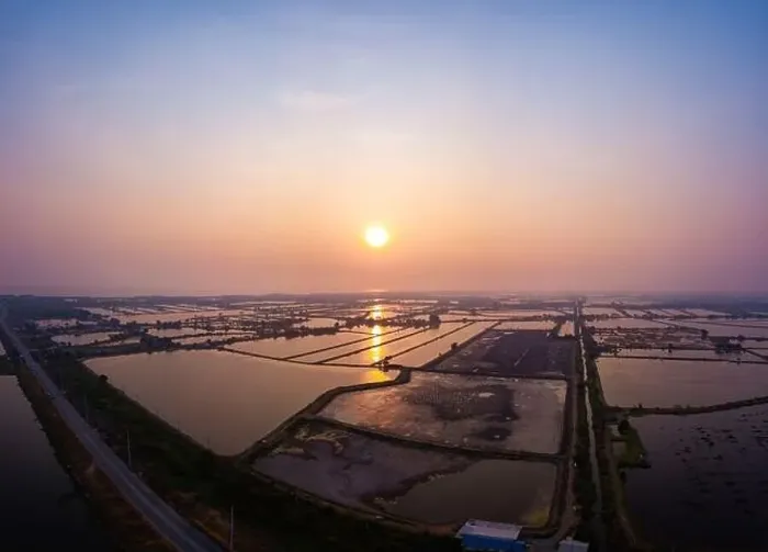Framed Print : Sunset over field with beautiful aerial view landscape in Thailand Framed Print : Sunset over field with beautiful aerial view landscape in Thailand