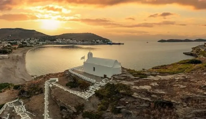 Framed Print : Sunset over Kea Tzia island. Greece Framed Print : Sunset over Kea Tzia island. Greece
