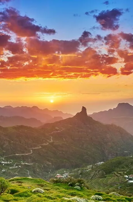 Framed Print : Sunset landscape at Roque Bentayga, Gran Canaria, Canary Islands, Spain Framed Print : Sunset landscape at Roque Bentayga, Gran Canaria, Canary Islands, Spain