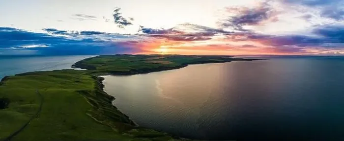 Framed Print : Sunset over Mull of Galloway Lighthouse from a drone, Mainland Scotland, UK Framed Print : Sunset over Mull of Galloway Lighthouse from a drone, Mainland Scotland, UK