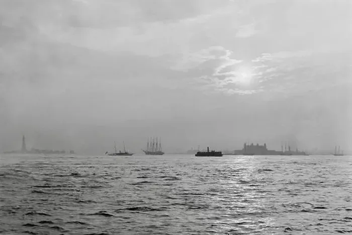 Framed Print : Sunset off the Battery, New York City 1900 Framed Print : Sunset off the Battery, New York City 1900