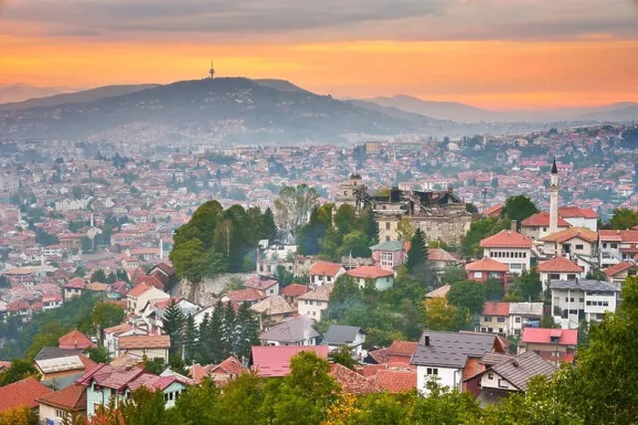 Framed Print : Sunset over Sarajevo, the capital city of Bosnia and Herzegovina Framed Print : Sunset over Sarajevo, the capital city of Bosnia and Herzegovina
