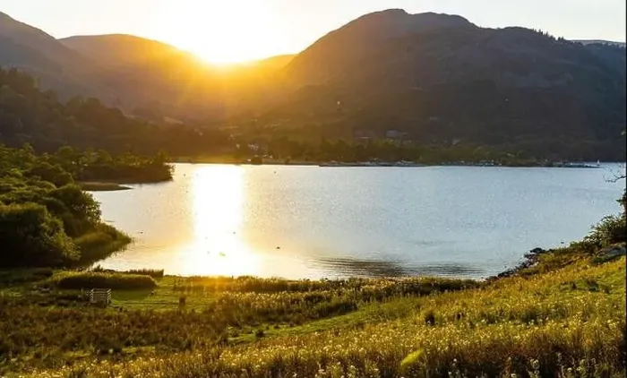 Framed Print : Sunset over Ullswater lake in Lake District, a region and national park in Cumbria in northwest England Framed Print : Sunset over Ullswater lake in Lake District, a region and national park in Cumbria in northwest England