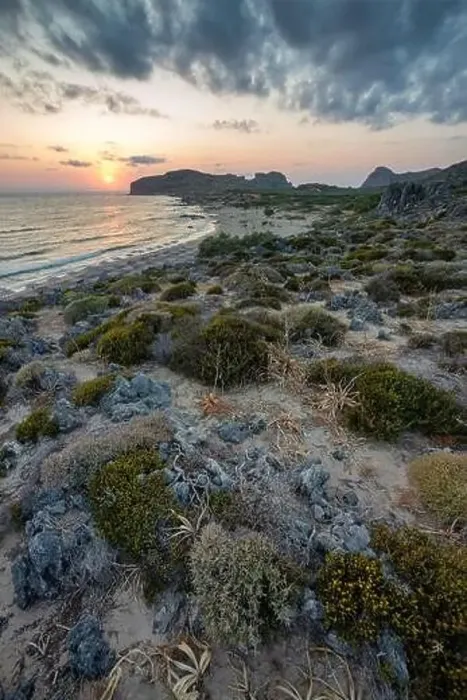 Framed Print : Sunset view near Falasarna beach on Crete island, Greece Framed Print : Sunset view near Falasarna beach on Crete island, Greece