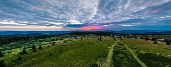 Framed Print : Sunset over the Vosges. Panoramic view from drone, France Framed Print : Sunset over the Vosges. Panoramic view from drone, France