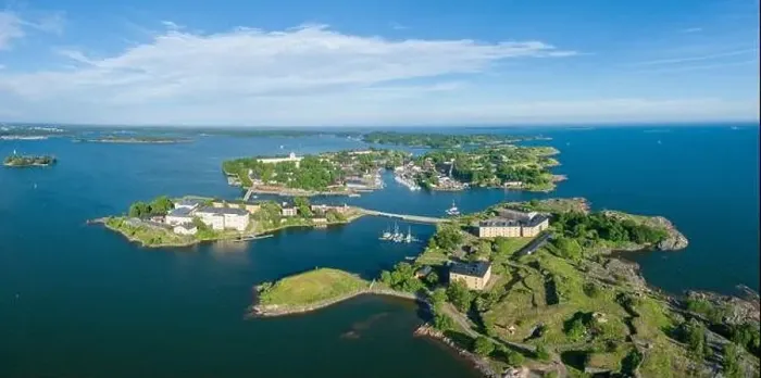 Framed Print : Suomenlinna Island in Helsinki, Finland. Drone Point of View Framed Print : Suomenlinna Island in Helsinki, Finland. Drone Point of View