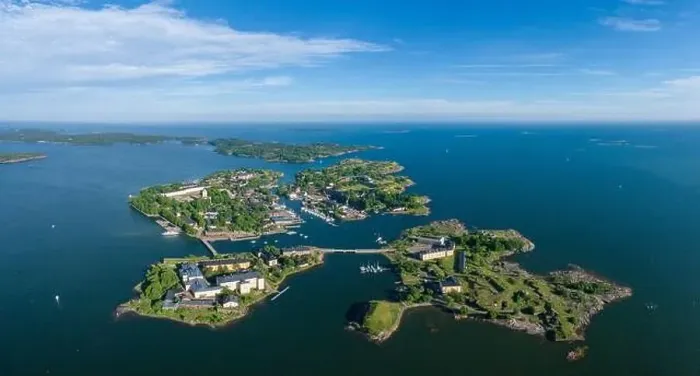 Framed Print : Suomenlinna Island in Helsinki, Finland. Drone Point of View Framed Print : Suomenlinna Island in Helsinki, Finland. Drone Point of View