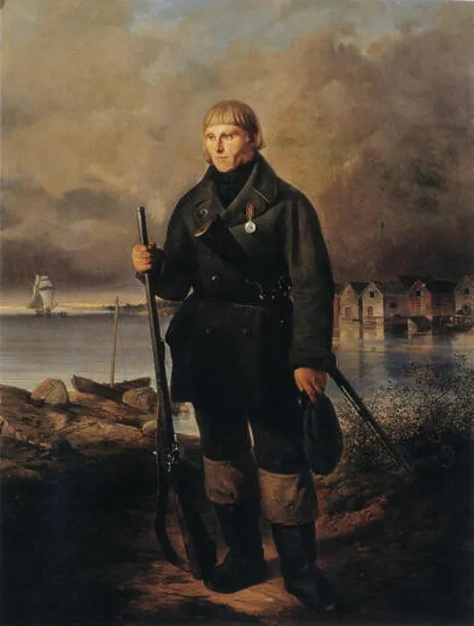 Framed Print : Suomi: Kokkolalainen talonpoika ja hylkeenpyytäjä Matts Kankkonen (1815–1899) Framed Print : Suomi: Kokkolalainen talonpoika ja hylkeenpyytäjä Matts Kankkonen (1815–1899)