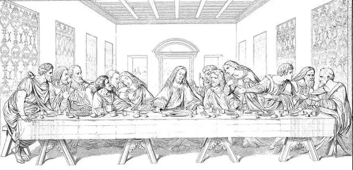 Framed Print : The Last Supper, by Leonardo da Vinci, digital improved reproduction of an original print from the year 1881