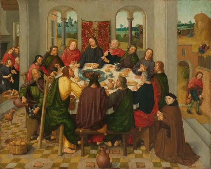 Framed Print : The last supper painting by Meester van de Amsterdamse Dood van Maria Framed Print : The last supper painting by Meester van de Amsterdamse Dood van Maria