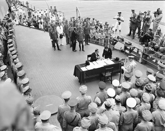 Framed Print : Surrender Ceremony aboard USS Missouri in Tokyo Bay Framed Print : Surrender Ceremony aboard USS Missouri in Tokyo Bay