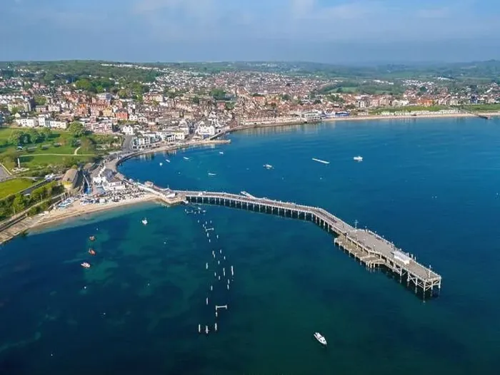 Framed Print : Swanage, Dorset. United Kingdom. Spring time Aerial image of one of Southern Englands finest coastal Towns. 9th May 2024 Framed Print : Swanage, Dorset. United Kingdom. Spring time Aerial image of one of Southern Englands finest coastal Towns. 9th May 2024