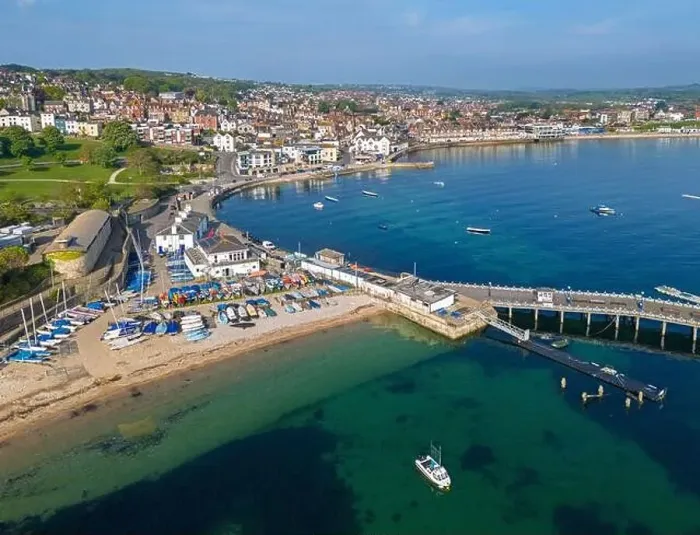 Framed Print : Swanage, Dorset. United Kingdom. Spring time Aerial image of one of Southern Englands finest coastal Towns. 9th May 2024 Framed Print : Swanage, Dorset. United Kingdom. Spring time Aerial image of one of Southern Englands finest coastal Towns. 9th May 2024
