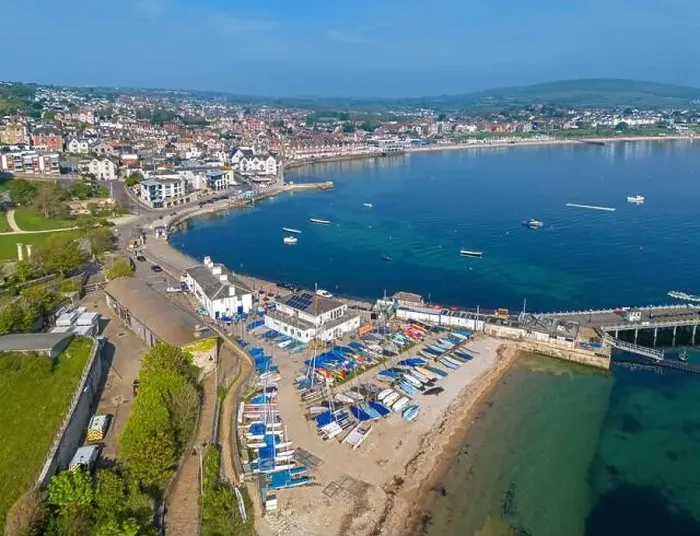 Framed Print : Swanage, Dorset. United Kingdom. Spring time Aerial image of one of Southern Englands finest coastal Towns. 9th May 2024 Framed Print : Swanage, Dorset. United Kingdom. Spring time Aerial image of one of Southern Englands finest coastal Towns. 9th May 2024