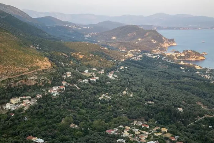 Framed Print : Sweeping View of Parga Coastline and Villages Framed Print : Sweeping View of Parga Coastline and Villages