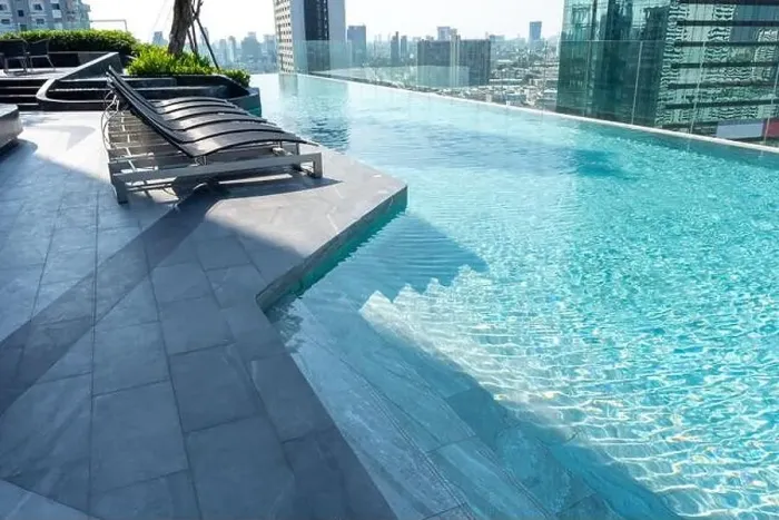 Framed Print : Swimming Pool on roof top of Condominium or Swimming of Hotel Coastline Framed Print : Swimming Pool on roof top of Condominium or Swimming of Hotel Coastline