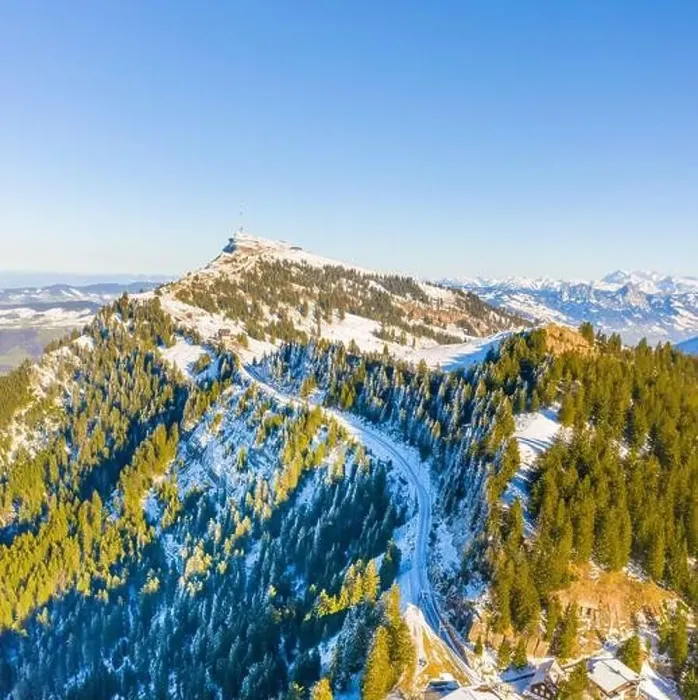Framed Print : Top Switzerland tourist. Riga mountains. Aerial view Framed Print : Top Switzerland tourist. Riga mountains. Aerial view