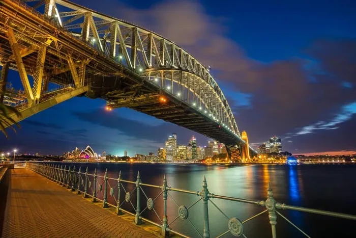 Framed Print : Sydney. Cityscape image of Sydney, Australia with Harbour Bridge during twilight blue hour Framed Print : Sydney. Cityscape image of Sydney, Australia with Harbour Bridge during twilight blue hour