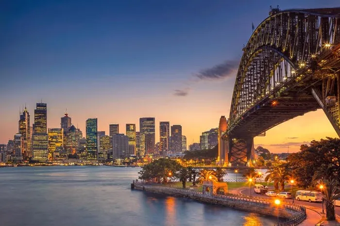 Framed Print : Sydney. Cityscape image of Sydney, Australia with Harbour Bridge during summer sunset Framed Print : Sydney. Cityscape image of Sydney, Australia with Harbour Bridge during summer sunset