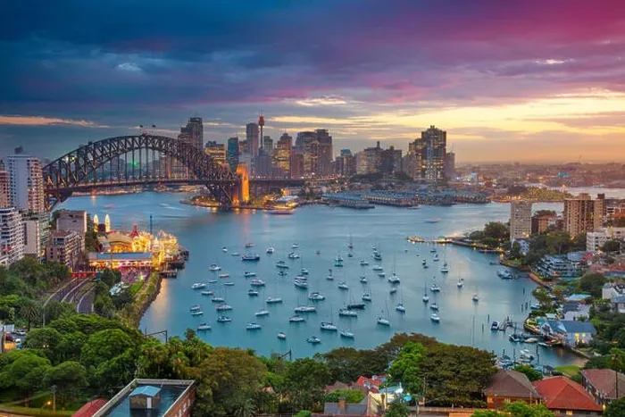 Framed Print : Sydney. Cityscape image of Sydney, Australia with Harbour Bridge and Sydney skyline during sunset Framed Print : Sydney. Cityscape image of Sydney, Australia with Harbour Bridge and Sydney skyline during sunset