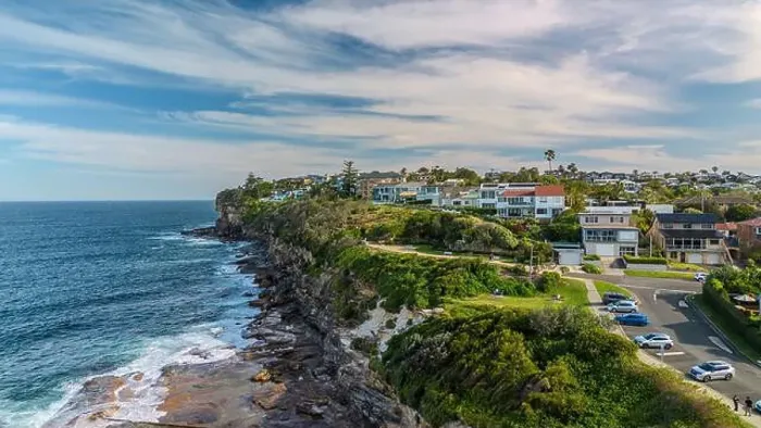 Framed Print : Sydney suburbs with scenic ocean view, Dee Why, Northern beaches, NSW, Australia Framed Print : Sydney suburbs with scenic ocean view, Dee Why, Northern beaches, NSW, Australia
