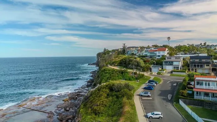 Framed Print : Sydney suburbs with scenic ocean view, Dee Why, Northern beaches, NSW, Australia Framed Print : Sydney suburbs with scenic ocean view, Dee Why, Northern beaches, NSW, Australia