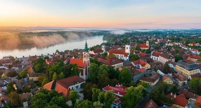 Framed Print : Szentendre, Hungary - Amazing aerial view about the Belgrade serbian orthodox cathedral and St Framed Print : Szentendre, Hungary - Amazing aerial view about the Belgrade serbian orthodox cathedral and St