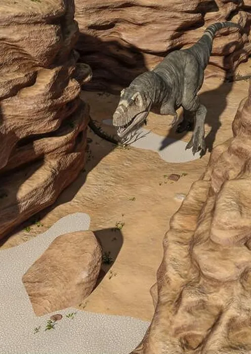 Framed Print : t rex the strongest dinosaur walking through the desert stone Framed Print : t rex the strongest dinosaur walking through the desert stone