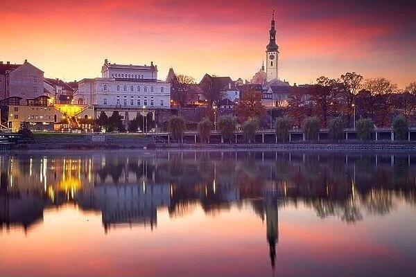 Tabor, Czech Republic. Cityscape image of Tabor, Czech Republic at beautiful autumn sunset