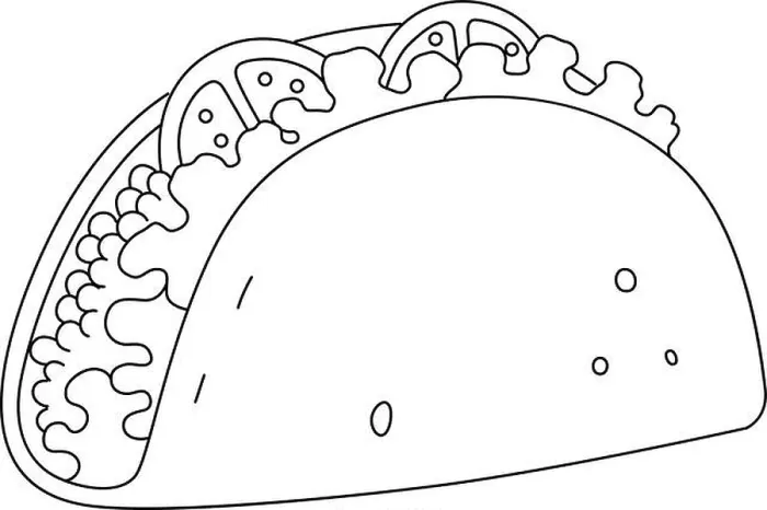 Framed Print : Tacos Isolated Coloring Page for Kids Framed Print : Tacos Isolated Coloring Page for Kids