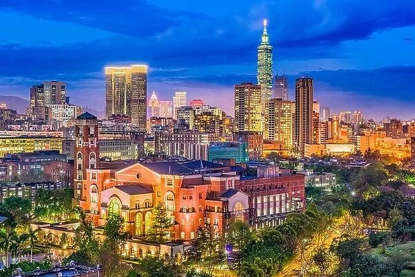 Taipei, Taiwan Skyline at twilight