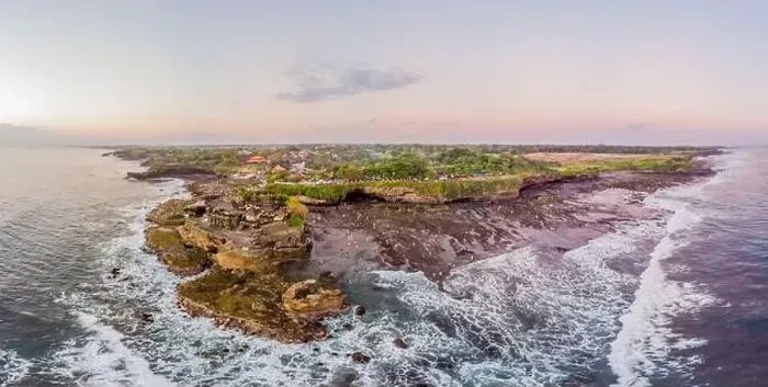 Framed Print : Tanah Lot - Temple in the Ocean. Bali, Indonesia. Photo from the drone. Panorama, Banner, Long format Framed Print : Tanah Lot - Temple in the Ocean. Bali, Indonesia. Photo from the drone. Panorama, Banner, Long format