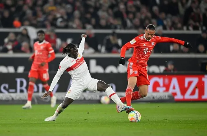 Framed Print : Tanguy Coulibaly VfB Stuttgart (07) vs Leroy Sane FC Bayern Muenchen FCB (10) Framed Print : Tanguy Coulibaly VfB Stuttgart (07) vs Leroy Sane FC Bayern Muenchen FCB (10)
