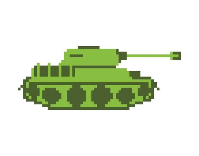 Framed Print : Tank pixel art. military machine is pixelatedl. Combat transport isolated