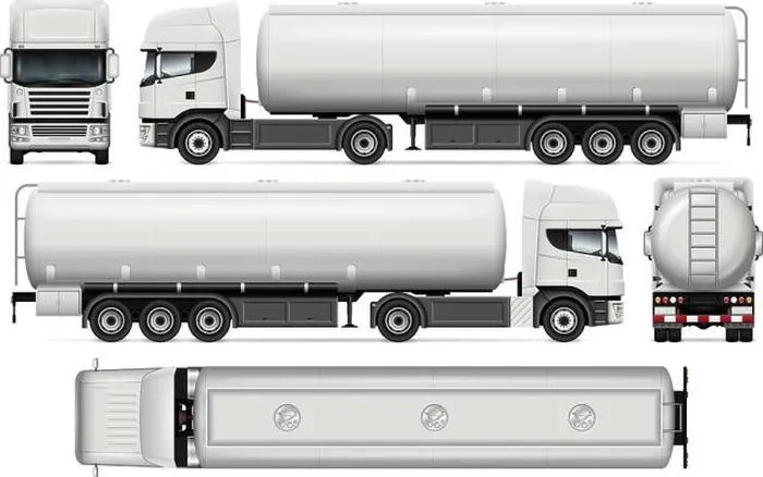 Framed Print : Tanker truck vector mock-up for car branding and advertising Framed Print : Tanker truck vector mock-up for car branding and advertising